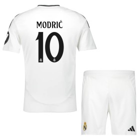 Fotbalové dresy Real Madrid Modrić 10 Dětské Domácí Dres 2024-25 Krátký Rukáv